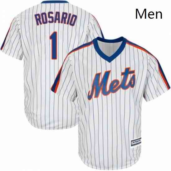 Mens Majestic New York Mets 1 Amed Rosario Replica White Alternate Cool Base MLB Jersey